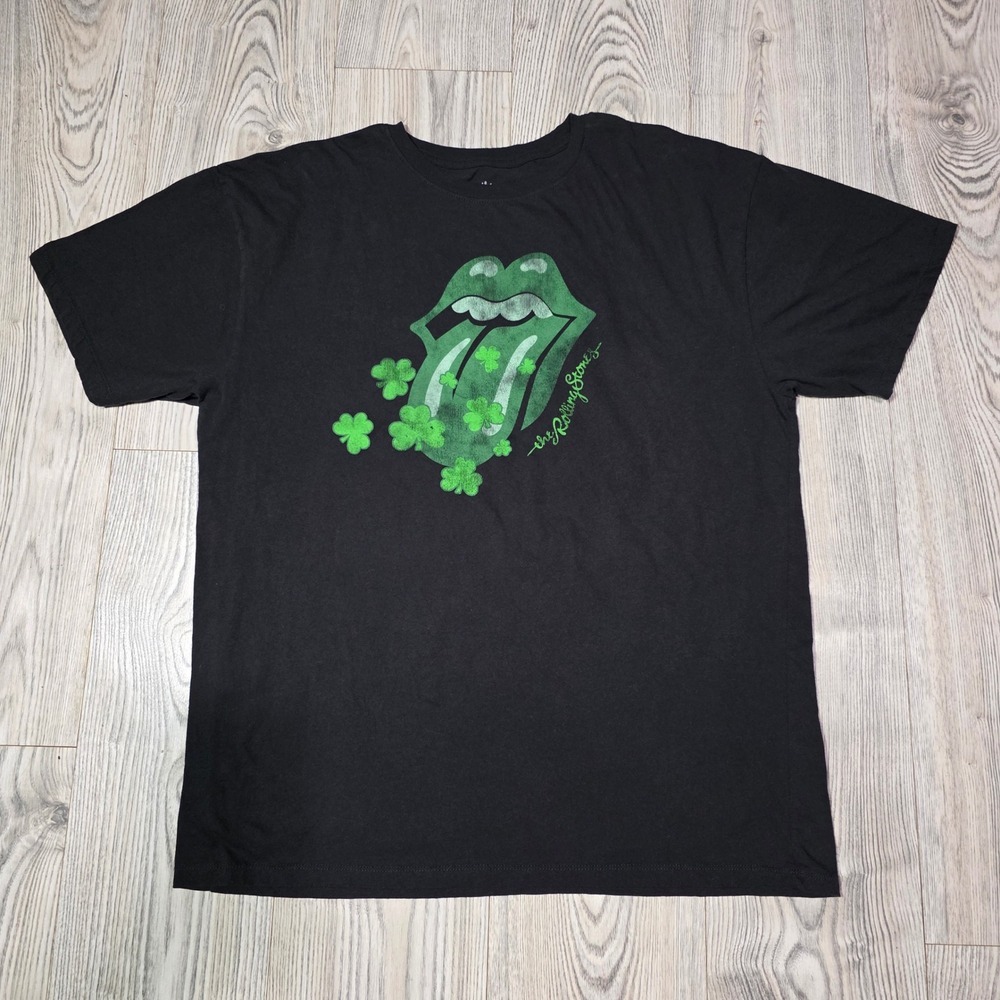 Rolling Stones St Patrick's Shamrock Themed Tee - Size L / XL